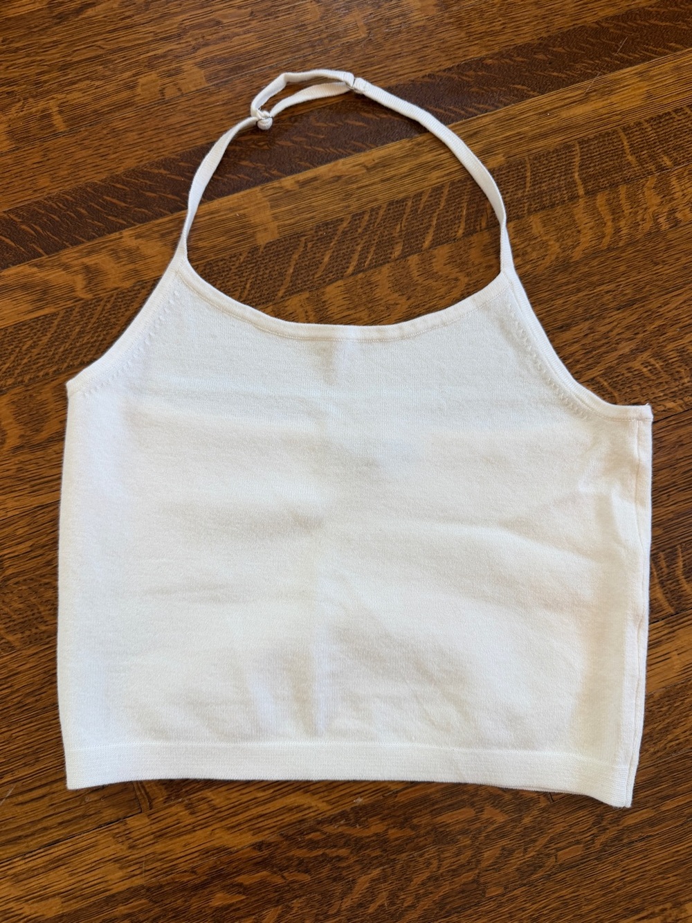 Banana Republic White Halter Knit Crop Top
